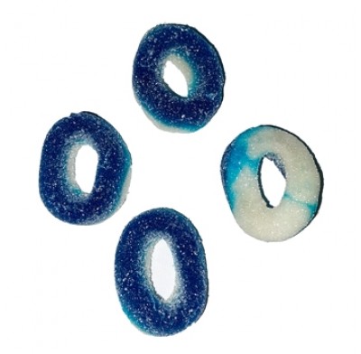 Gummy Blue Rasp Rings 5lbs