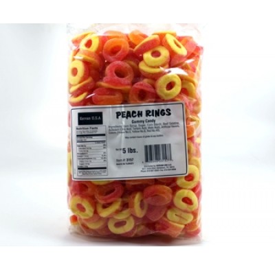 Kervan Gummy Peach Rings 5lb