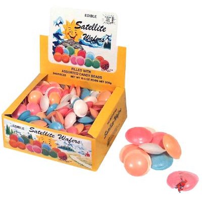 FLYING SAUCERS W/BEADS (Satellite Wafers w Candy Pearls)