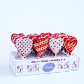 Madelaine Milk Chocolate Valentine Heart Pops 24ct.