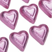 Milk Chocolate Pink Hearts Foiled