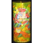 Sour Neon Worms 18oz. Canister
